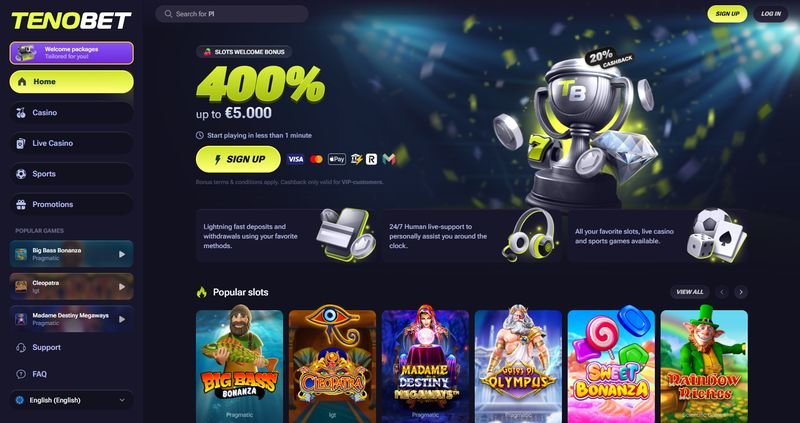Tenobet Casino Homepage